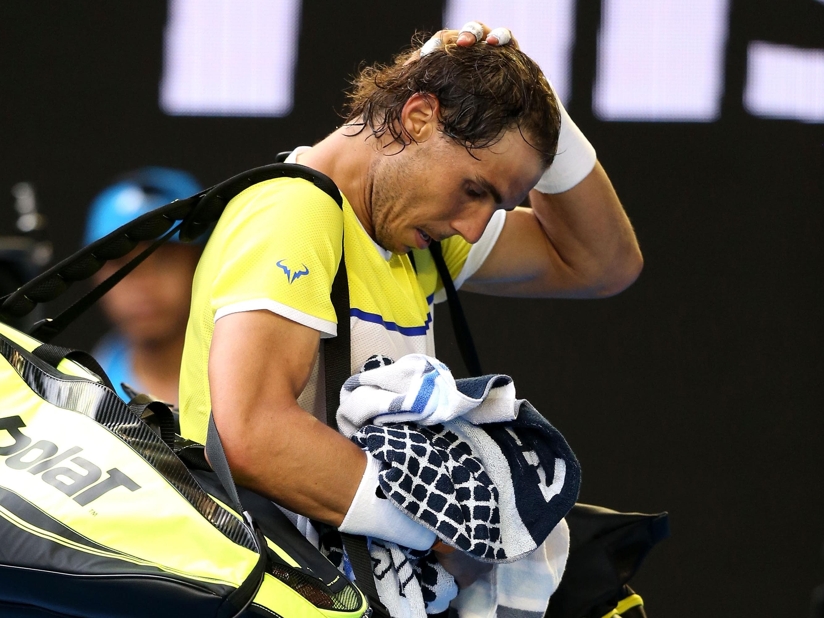 Rafael Nadal lamenta derrota para Verdasco na estreia do Aberto da Austrália de 2016