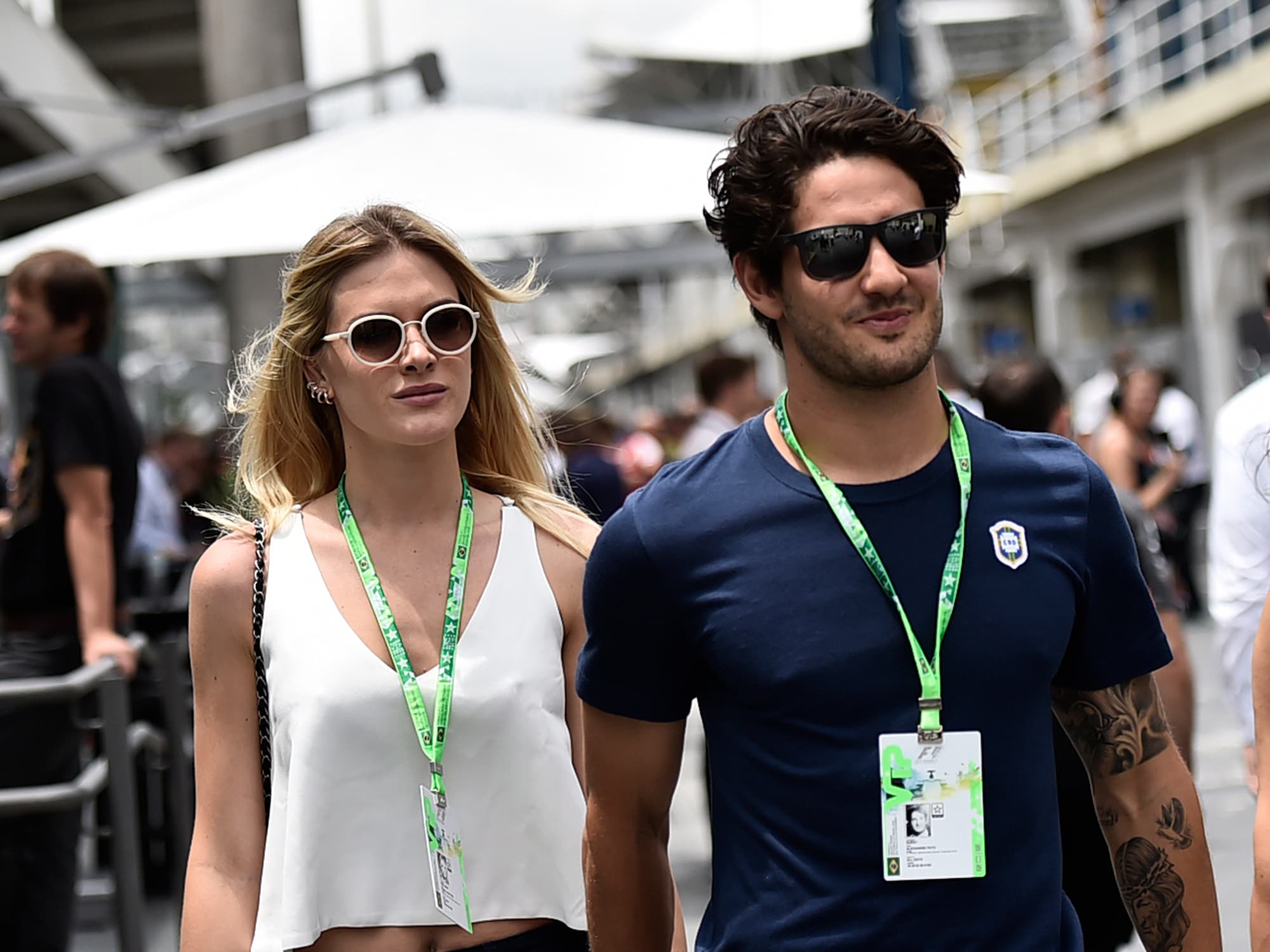 O jogador Alexandre Pato acompanhado da namorada Fiorella Mattheis no Grande Prêmio Brasil de Fórmula 1 em Interlagos
