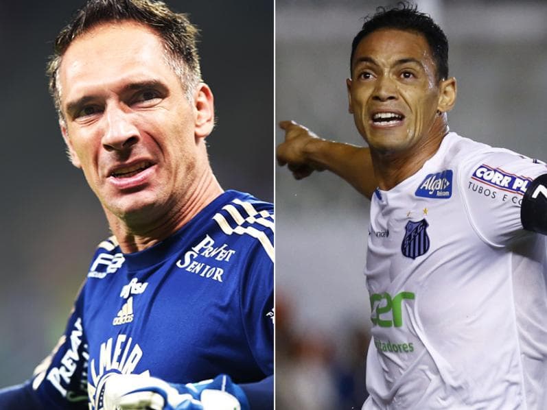 Fernando Prass e Ricardo Oliveira, os protagonistas da rivalidade entre Palmeiras e Santos