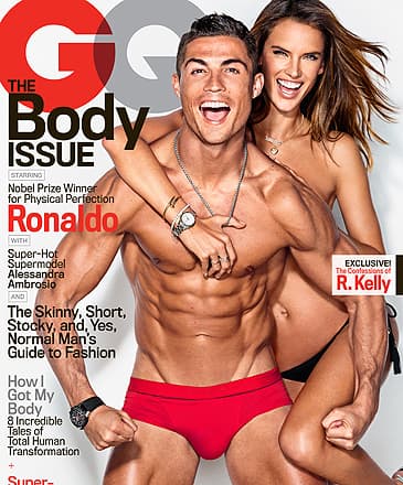 Cristiano Ronaldo e Alessandra Ambrosio na capa da 'GQ' norte-americana