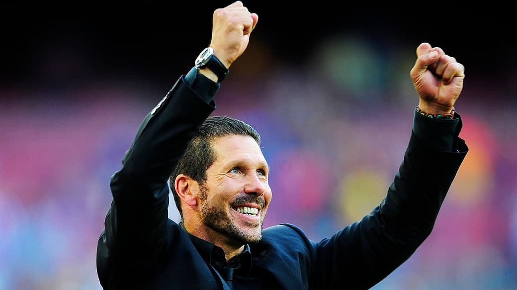 Diego Simeone após a partida entre Barcelona e Atlético de Madrid neste sábado (17) no Camp Nou, pela última rodada do Campeonato Espanhol
