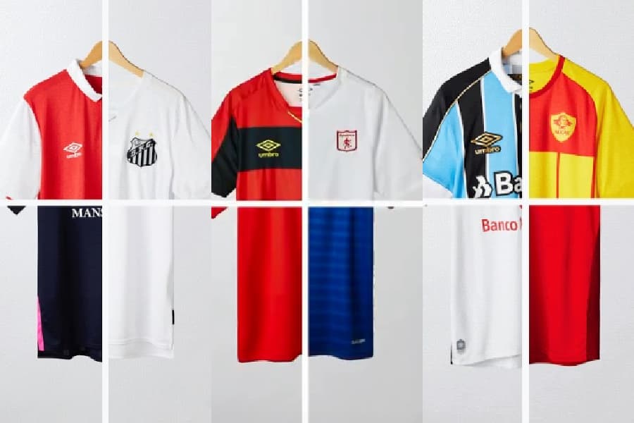 Concurso da Umbro mescla camisas de futebol