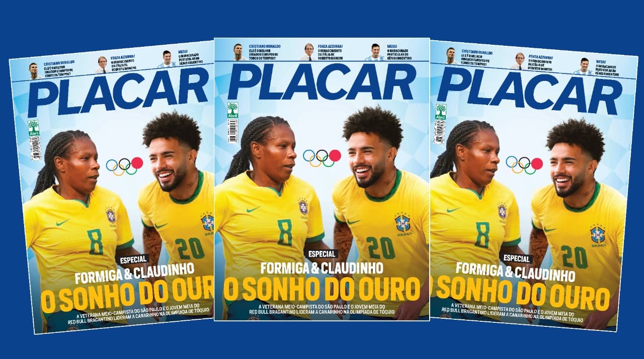 Formiga e Claudinho na capa da edição de julho da Revista Placar -