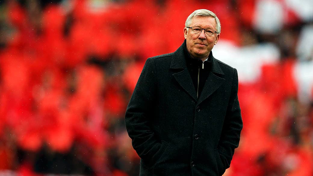 Alex Ferguson vem para seu último jogo em casa no comando do Manchester United antes de se aposentar, no Old Trafford, Inglaterra