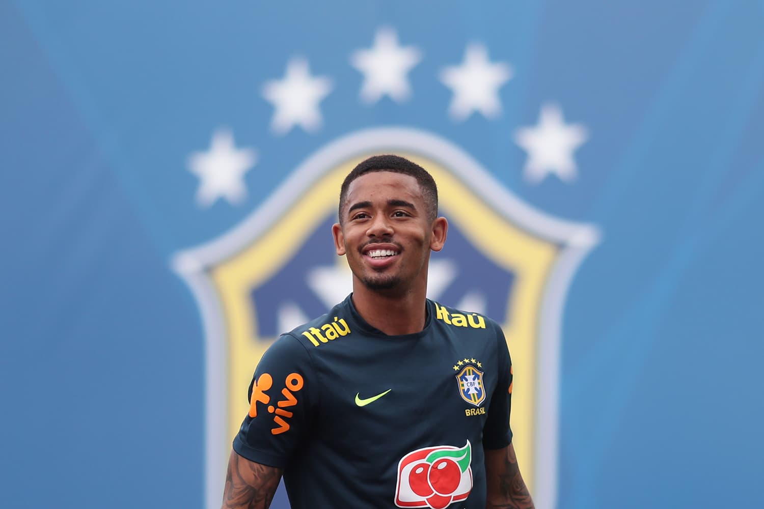 Gabriel Jesus durante treino da Seleção Brasileira em Sochi – 23/06/2018