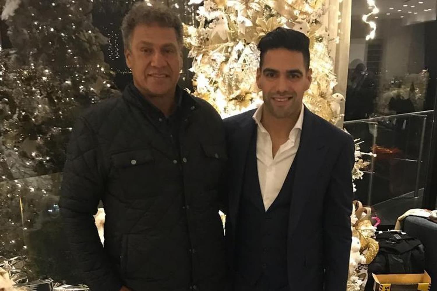 O jogador Falcao García e seu pai o ex-jogador Radamel Enrique García King