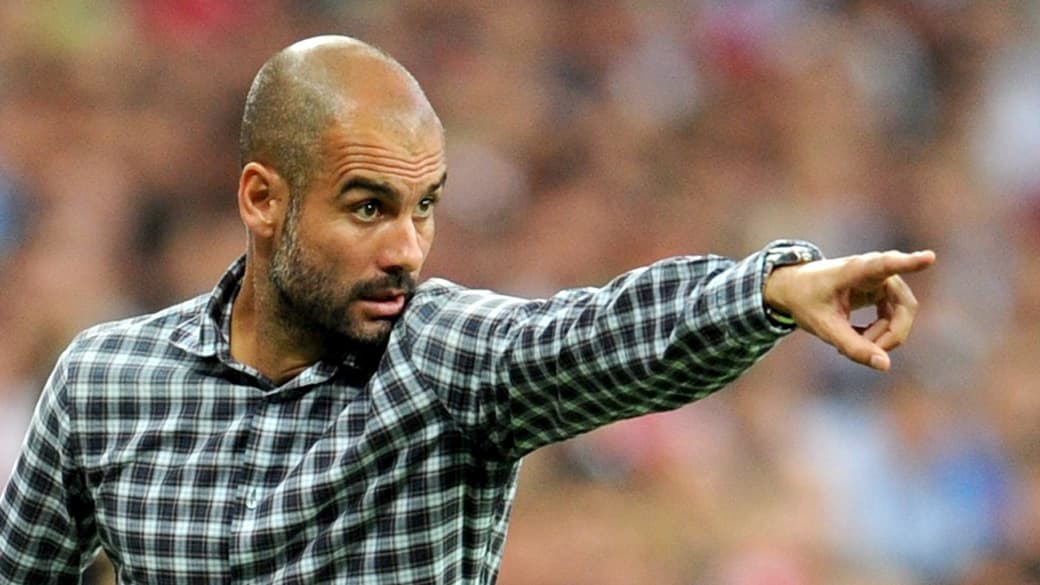 Técnico do Bayern de Munique, Pep Guardiola, durante partida contra o São Paulo pela Copa Audi