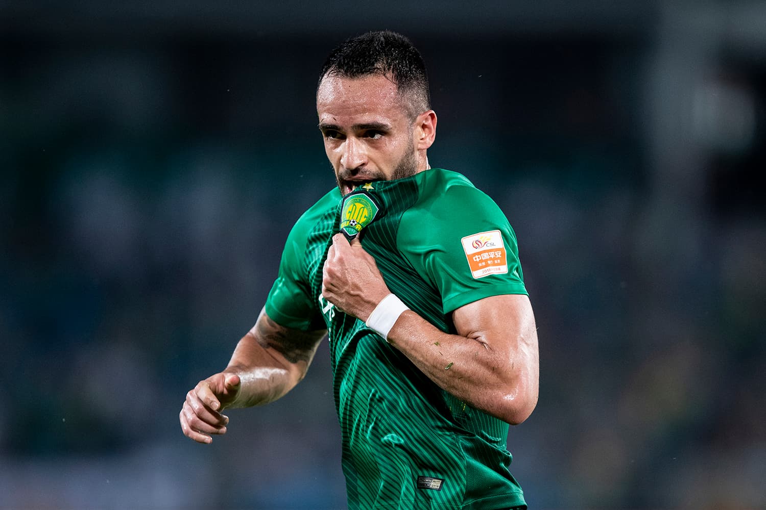 Renato Augusto do Beijing Guon comemora gol em partida contra ianjin QuanJian em Pequim, China – 22/07/2018