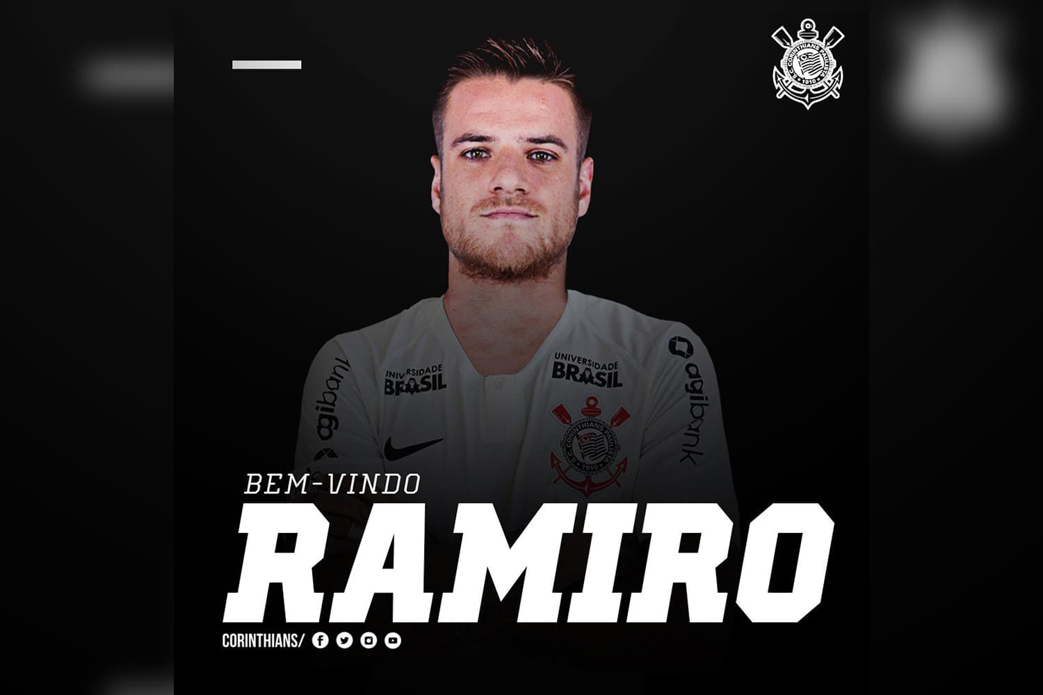 Post de boas vindas do Corinthians ao jogador Ramiro