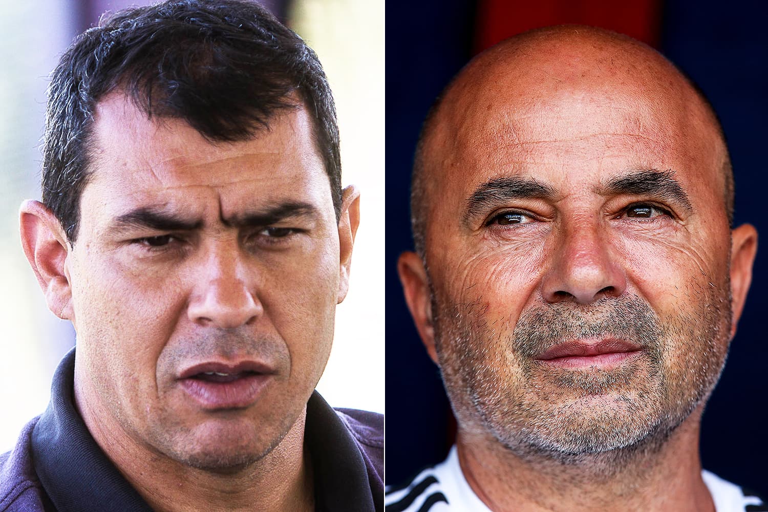 Fábio Carille e Jorge Sampoli, treinadores do Corinthians e do Santos