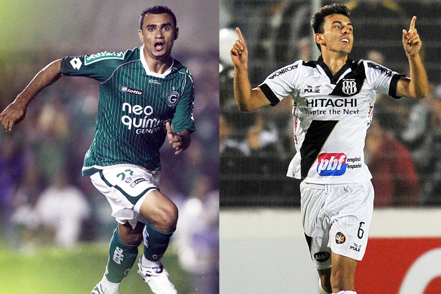 Otacílio Neto (esq) e Uendel (dir) : Jogadores do Goiás e da Ponte Preta nas edições da Copa Sul-Americana de 2010 e 2013
