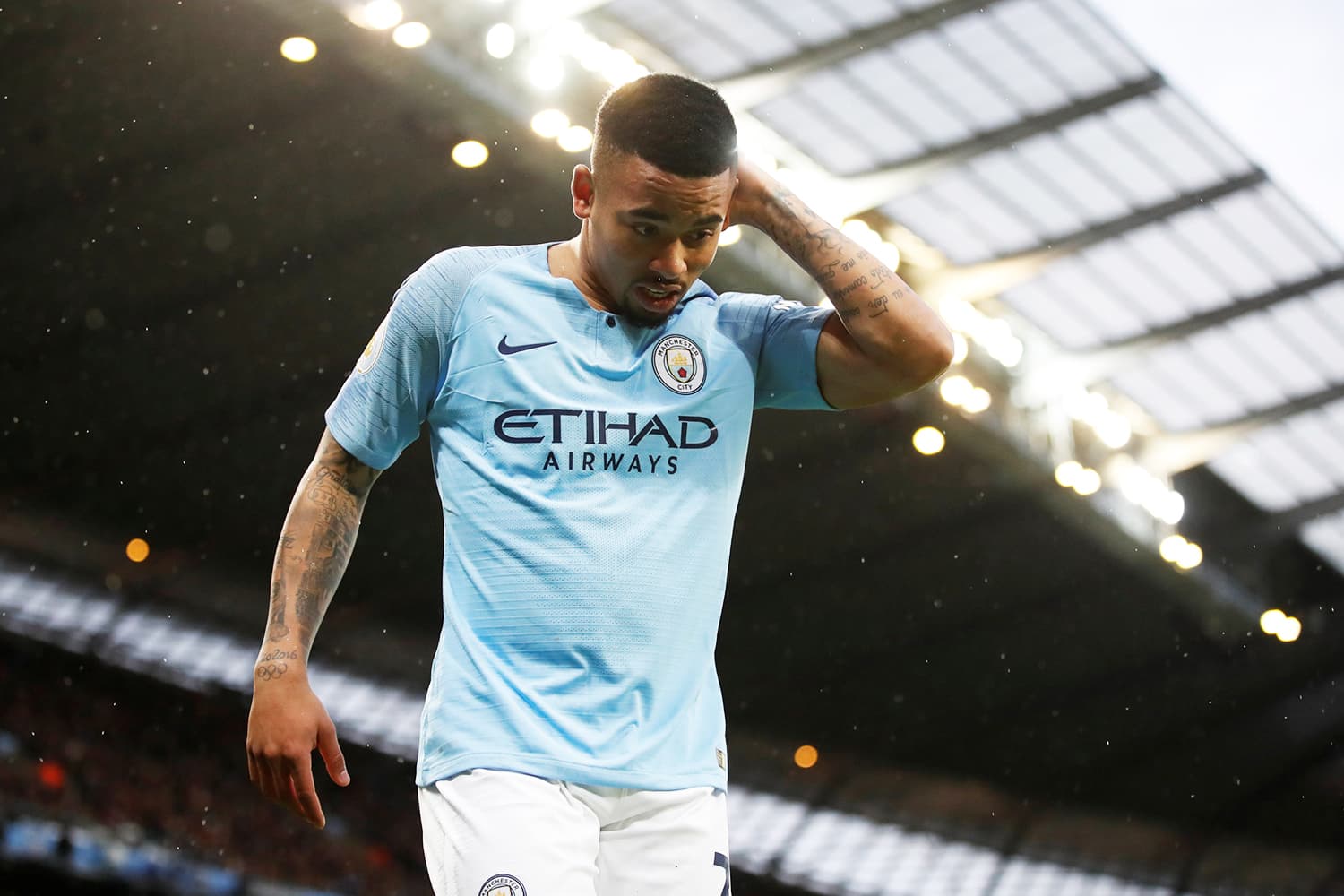 Gabriel Jesus, do Manchester City, durante partida contra o Crystal Palace, válida pelo Campeonato Inglês – 22/12/2018