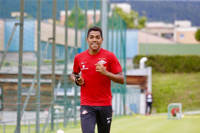 Pedro Rocha durante treino do Spartak Moscou