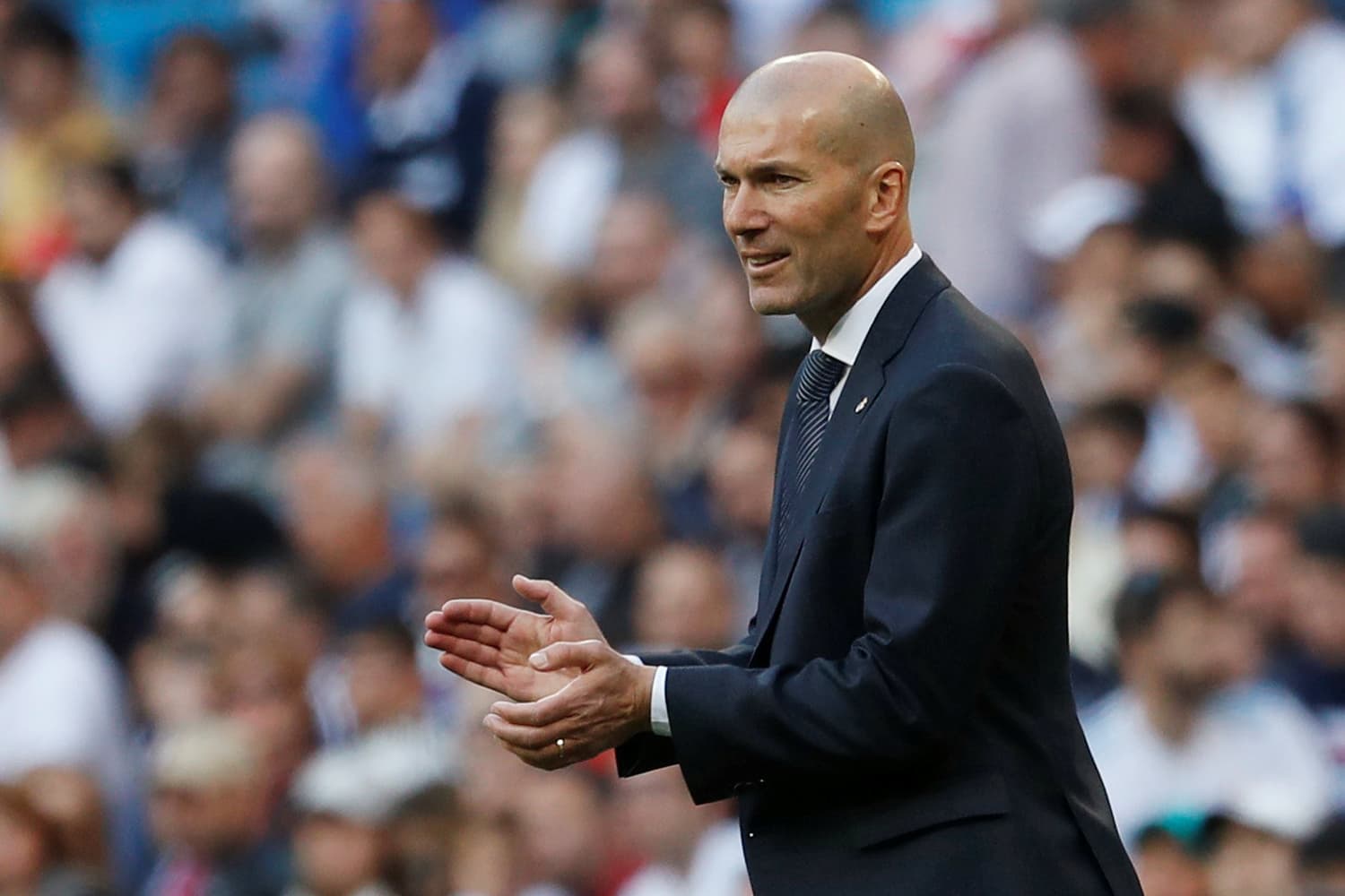 Zinedine Zidane técnico do Real Madri durante partida contra o Celta Vigo em Madri, Espanha – 16/03/2019