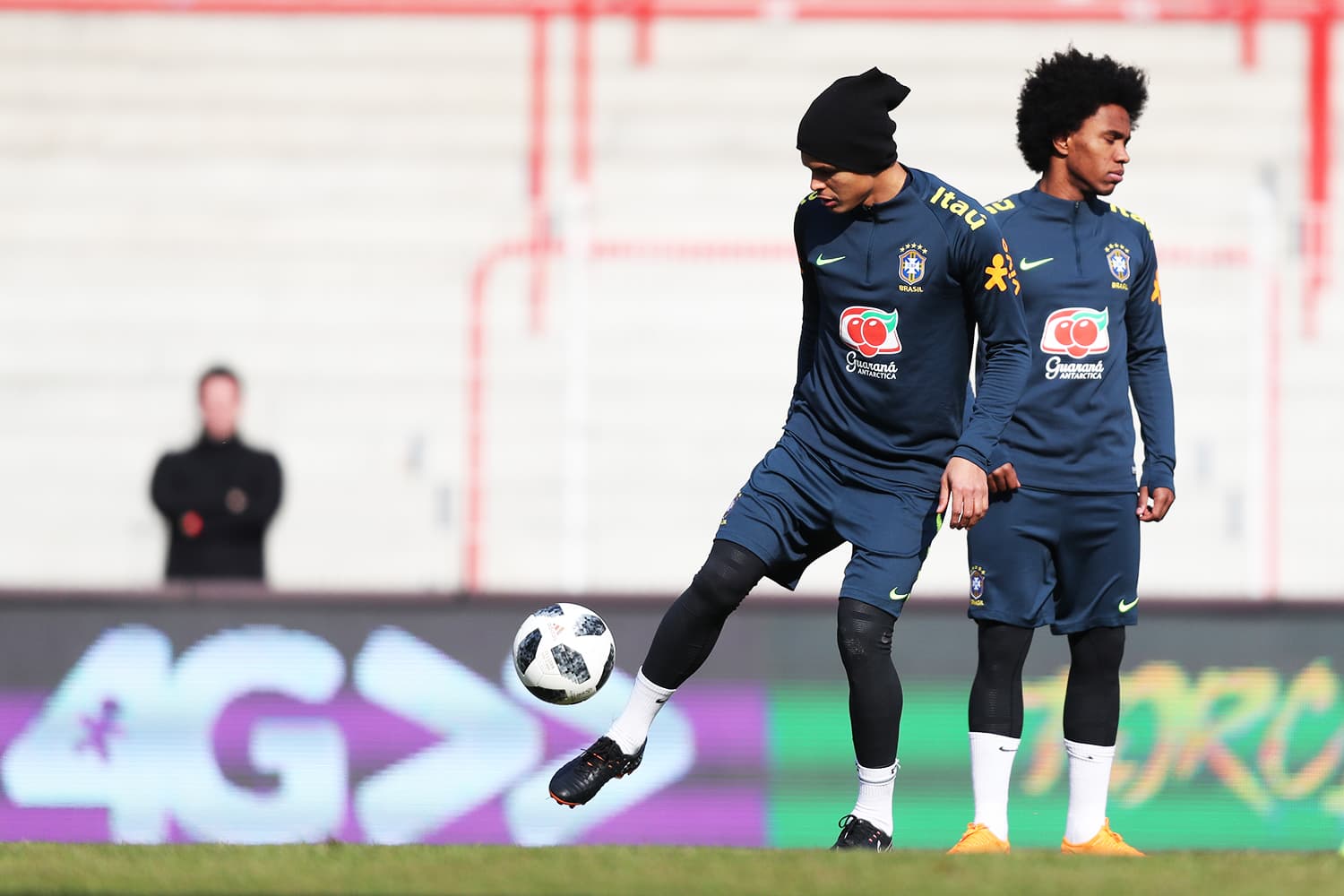Thiago Silva durante treino da Seleção Brasileira, no Estádio An der Alten Försterei - 25/03/2018