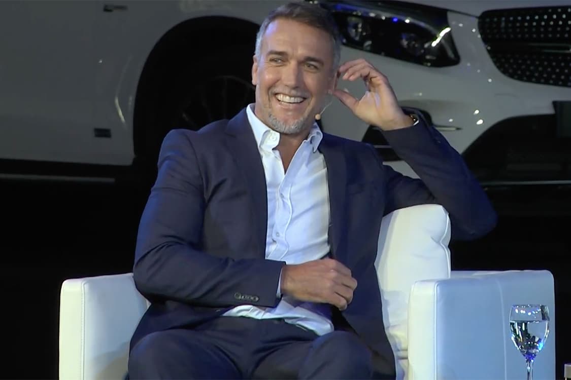 O ex-jogador de futebol argentino Gabriel Batistuta durante entrevista no ‘America Business Forum’