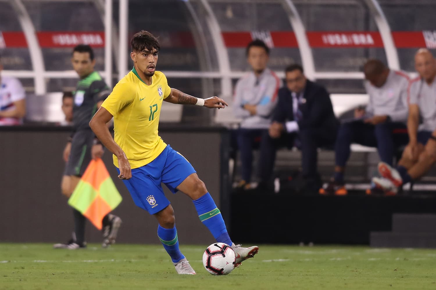 Lucas Paquetá do Brasil durante partida contra os Estados Unidos – 07/09/2018