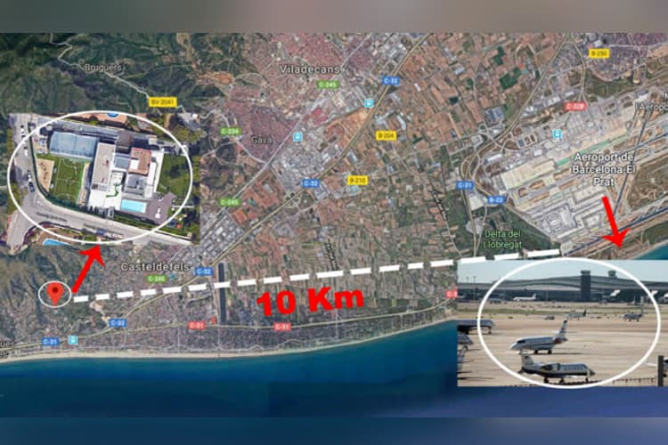 Aviões não tem permissão para sobrevoar a casa de Messi