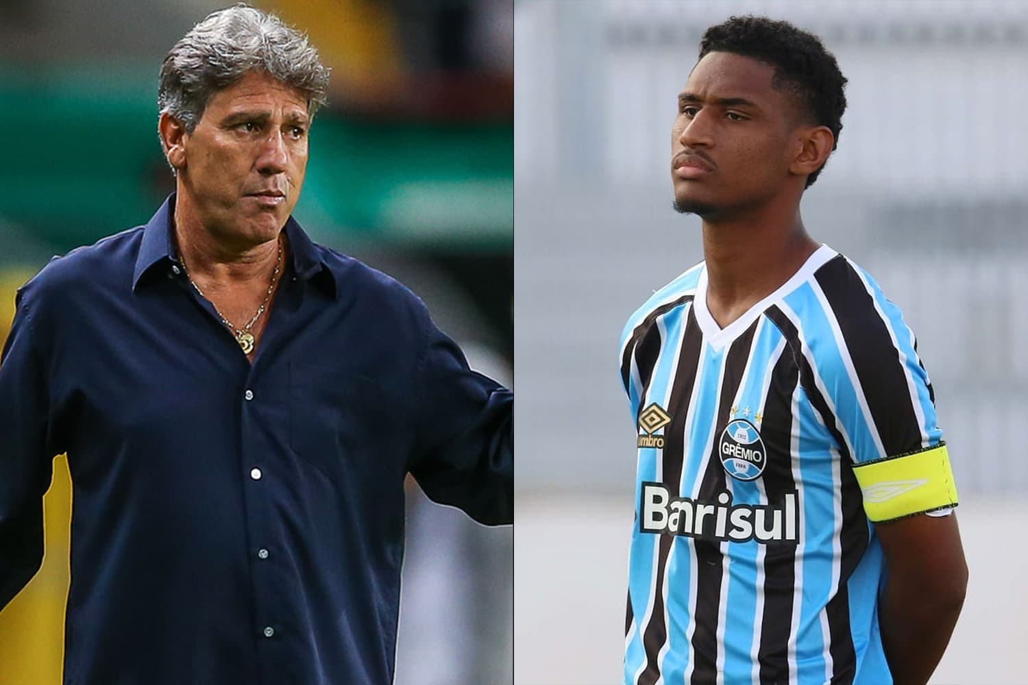 O técnico Renato Gaúcho e o atacante Tetê