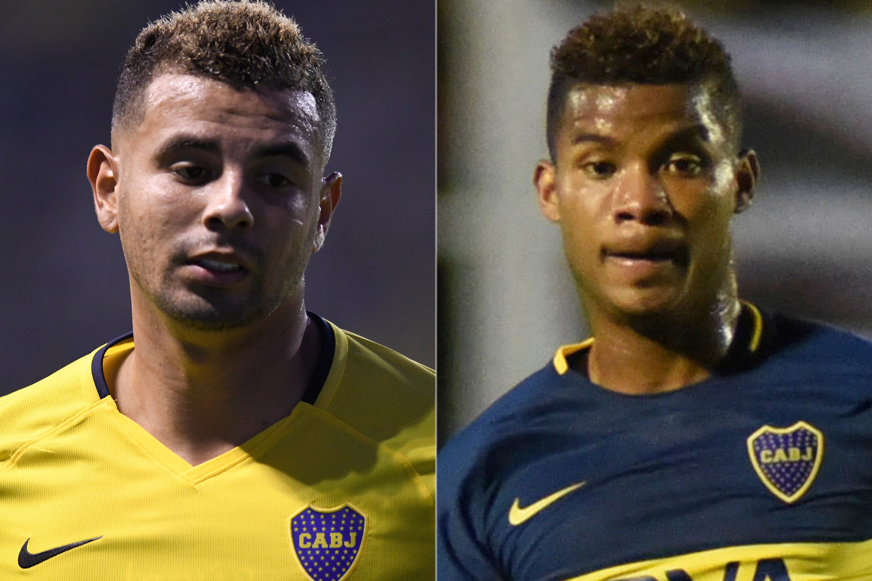 Os jogadores do Boca Juniors Edwin Cardona e Wilmar Barrios