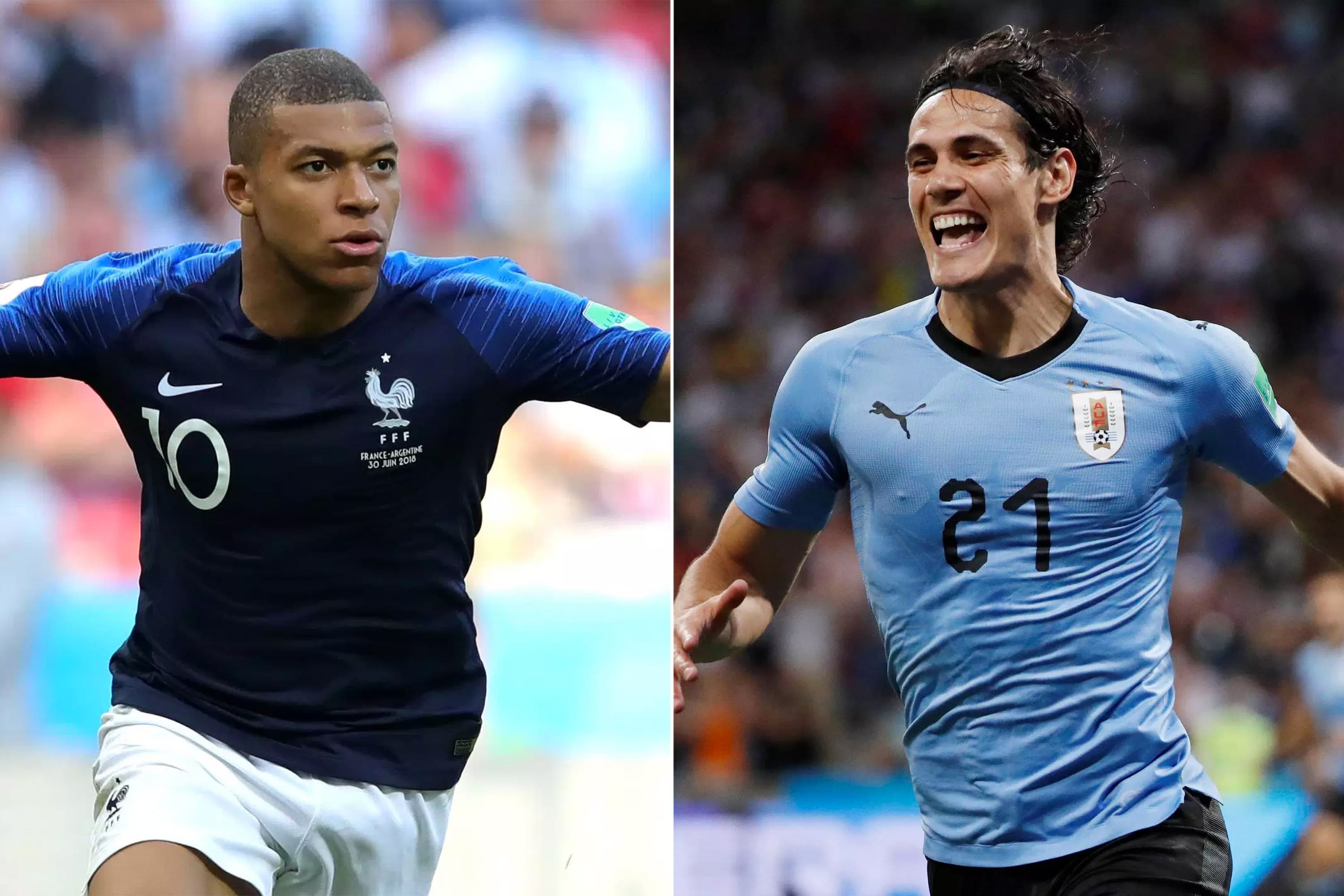 Kylian Mbappé e Edinson Cavani