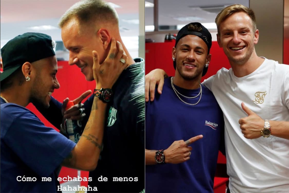 Marc-André ter Stegen e Ivan Rakitic apareceram nos stories do atacante brasileiro