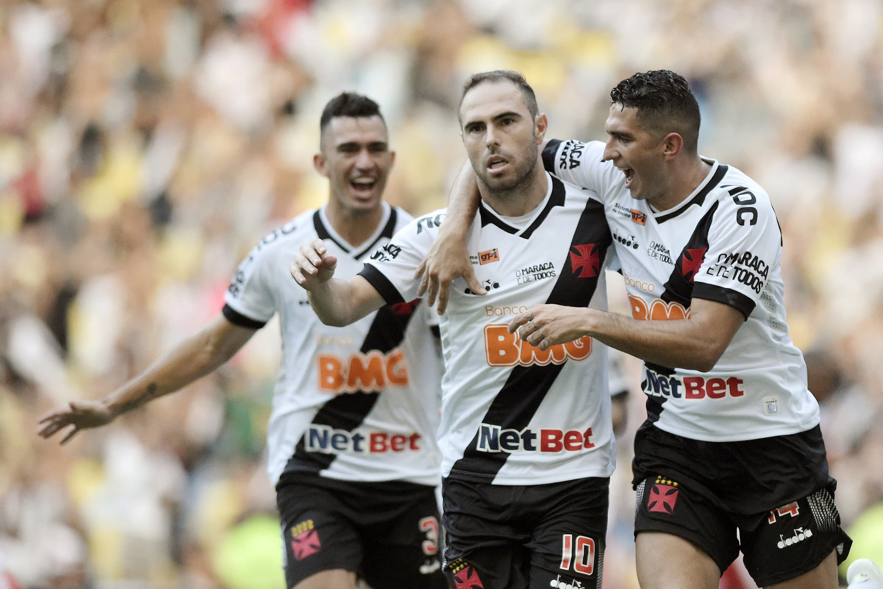 Bruno Cesar do Vasco comemora gol na vitória sobre o Bangu, em partida válida pela semifinal do Campeonato Carioca no estádio do Maracanã – 07/04/2019