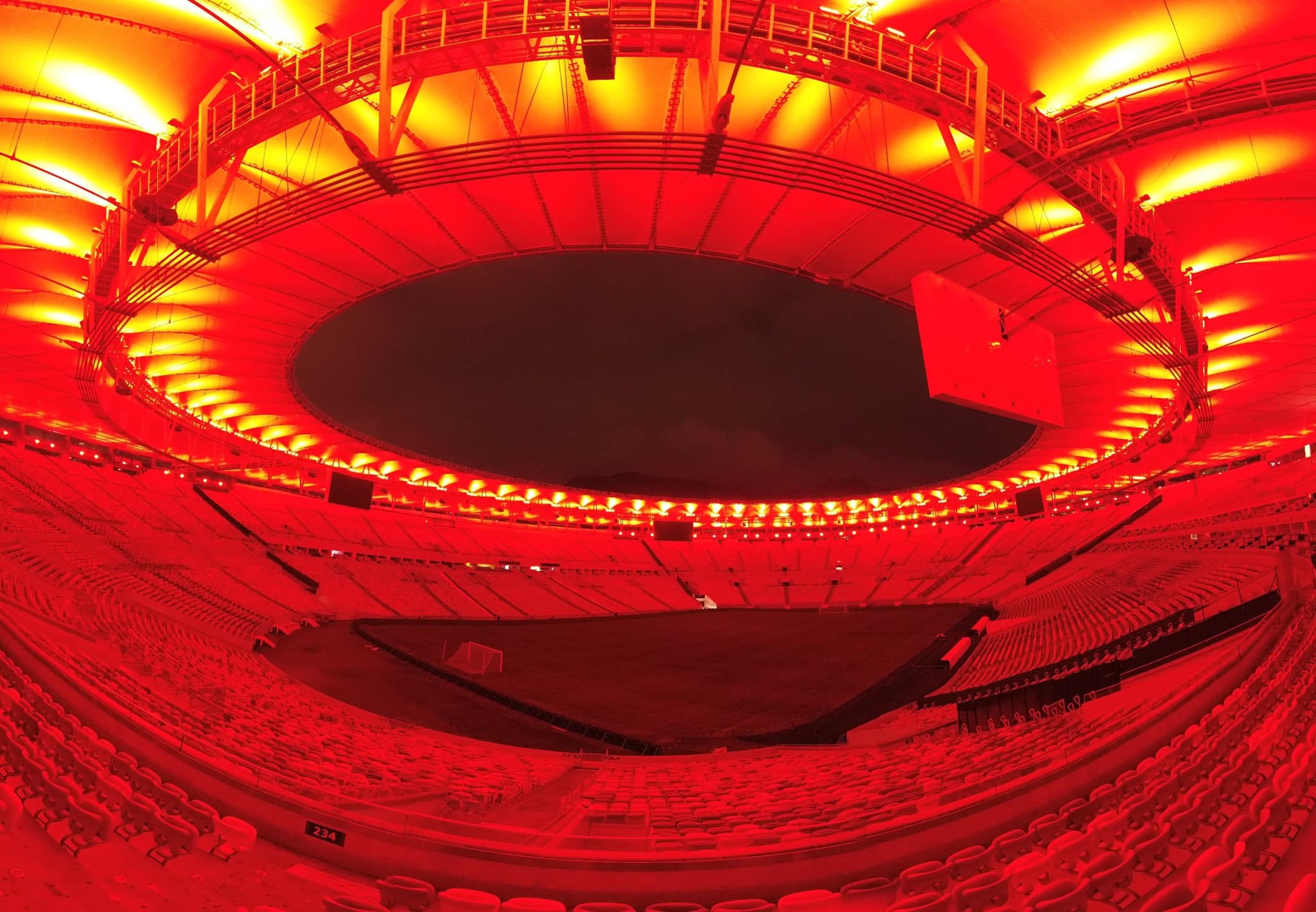 Flamengo iluminou o Maracanã em vermelho para a decisão desta quarta