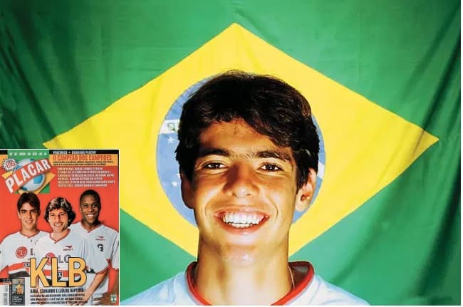 Kaká e sua primeira capa de PLACAR, em 2001