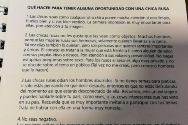 Manual da federação argentina causou revolta com conteúdo machista