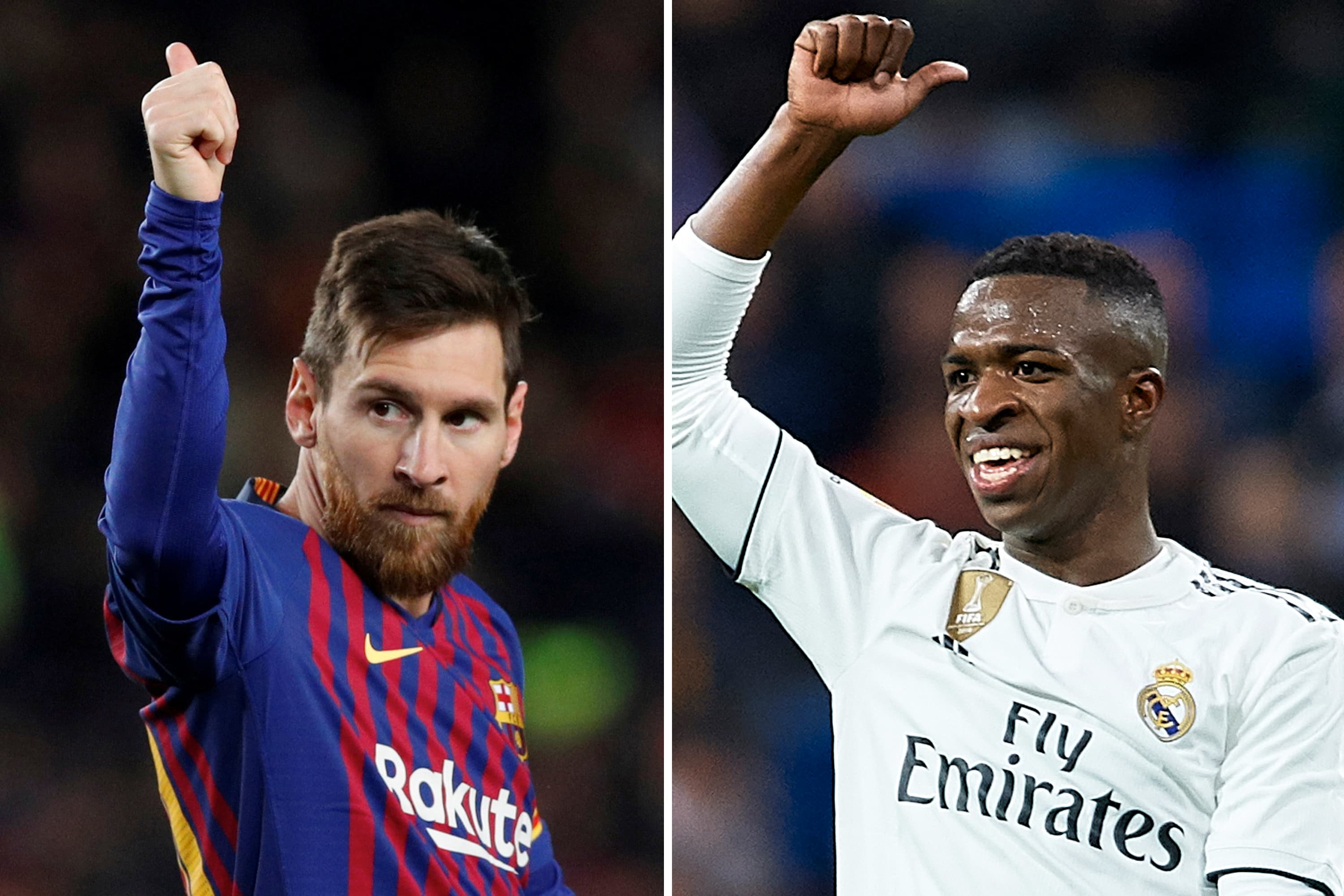 Lionel Messi e Vinícius Júnior