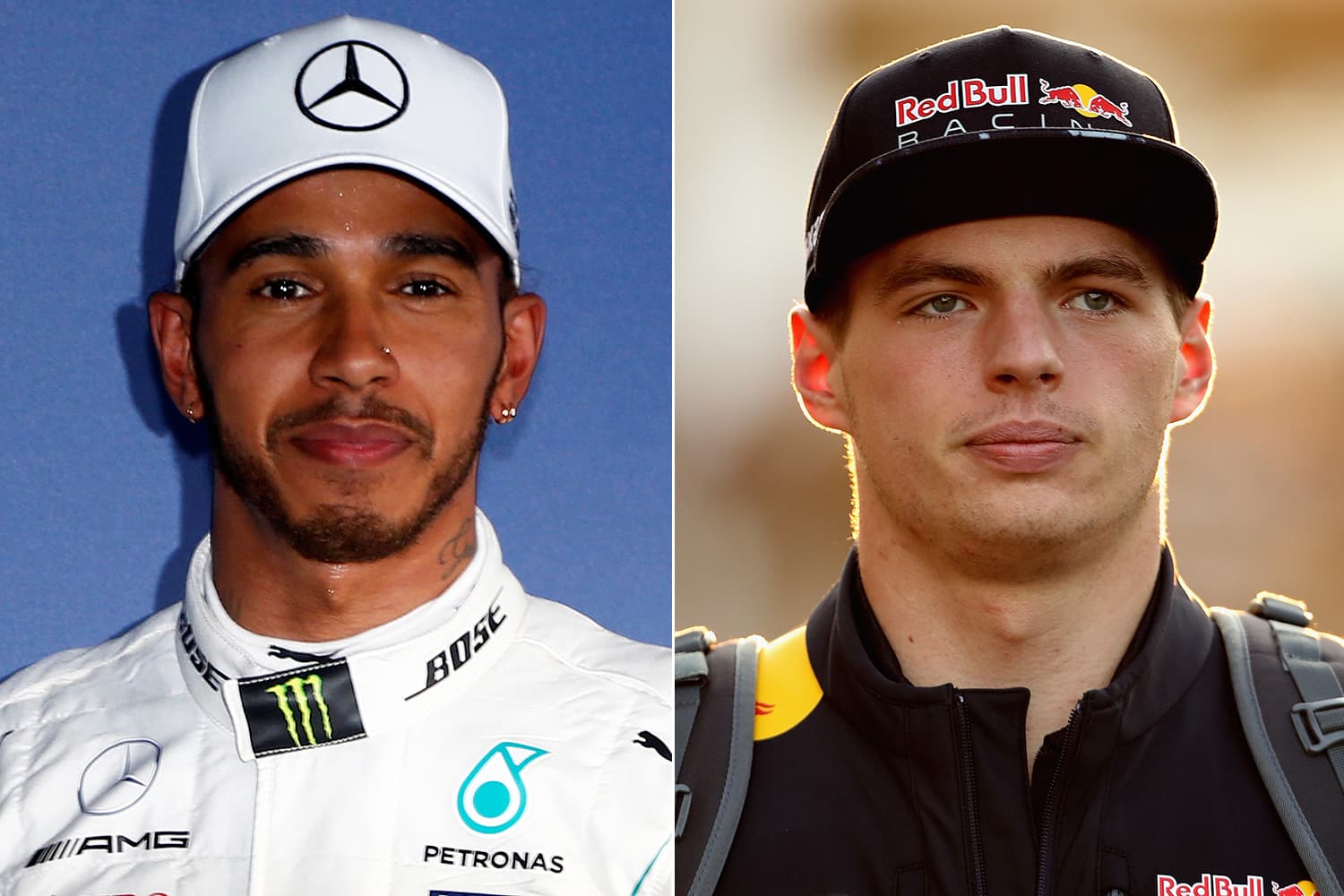 Lewis Hamilton e Max Verstappen, pilotos da Fórmula 1