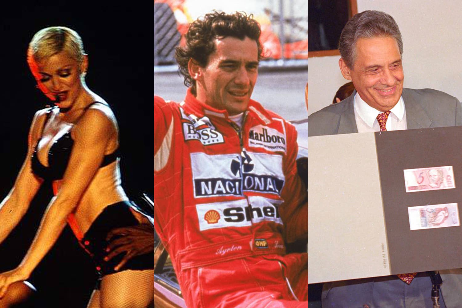 Madonna, Senna e Fernando Henrique Cardoso. Alguns dos principais personagens de 1993