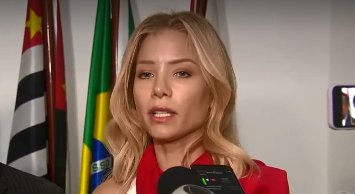 Najila Trindade concedeu entrevista no no 11º Distrito Policial de São Paulo