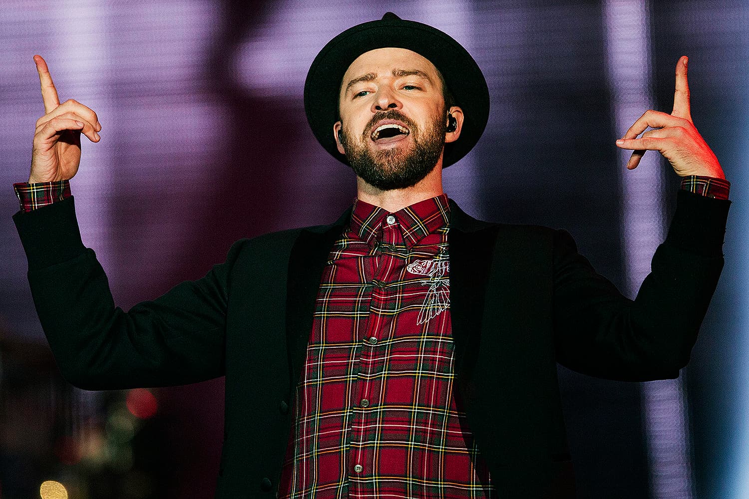 O cantor americano Justin Timberlake, durante show, no palco Mundo, no Rock in Rio, em Jacarepaguá, no Rio de Janeiro (RJ) – 17/09/2017