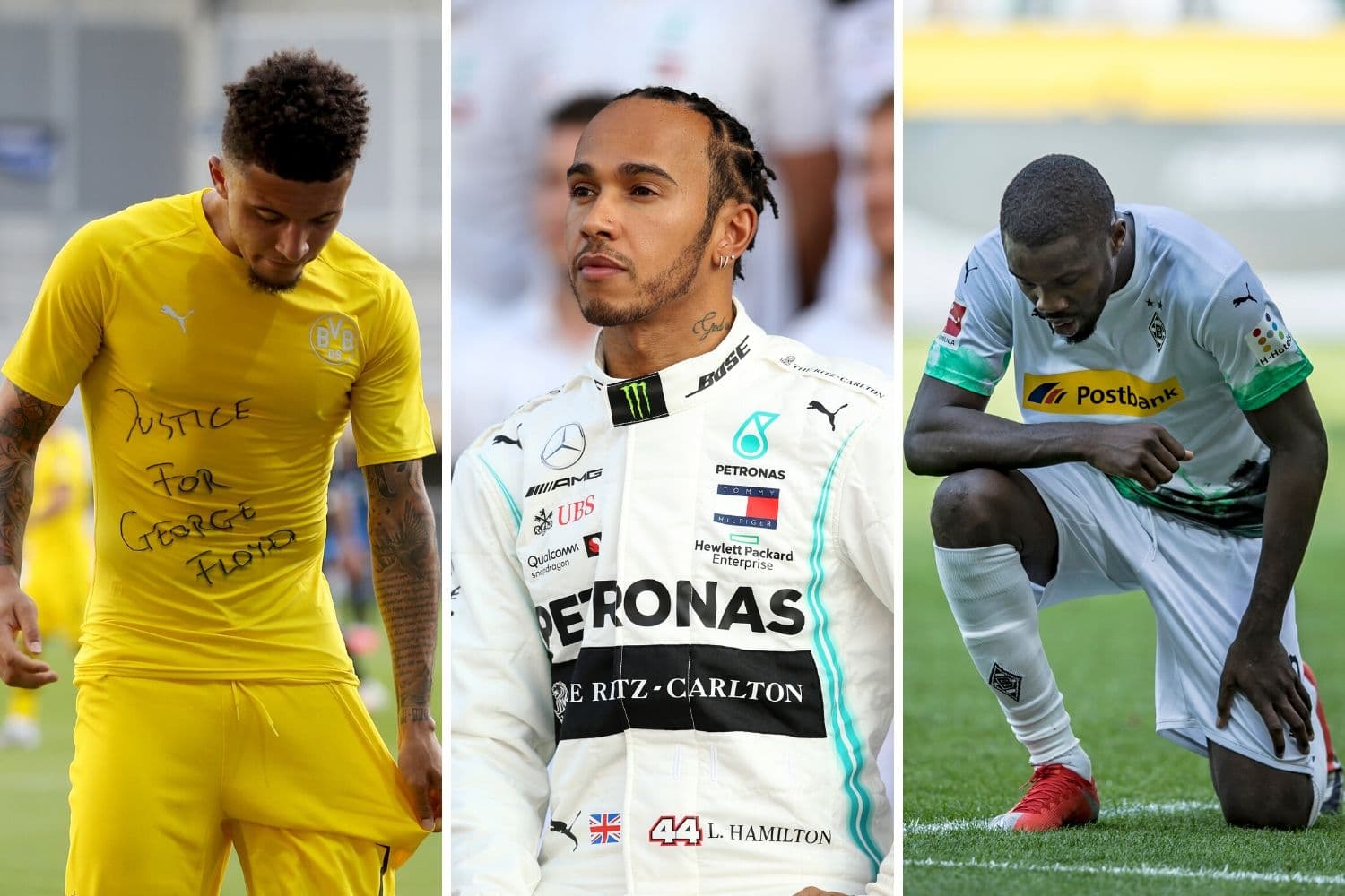 Jadon Sancho, Lewis Hamilton e Marcus Thuram
