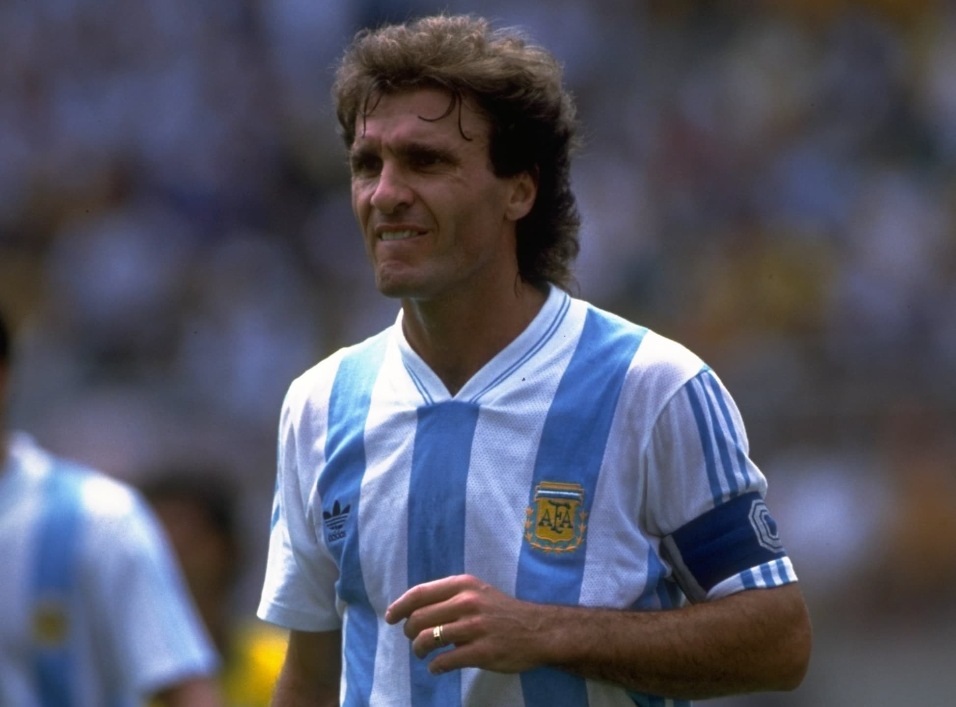 Oscar Ruggeri, capitão da Argentina, em 1994