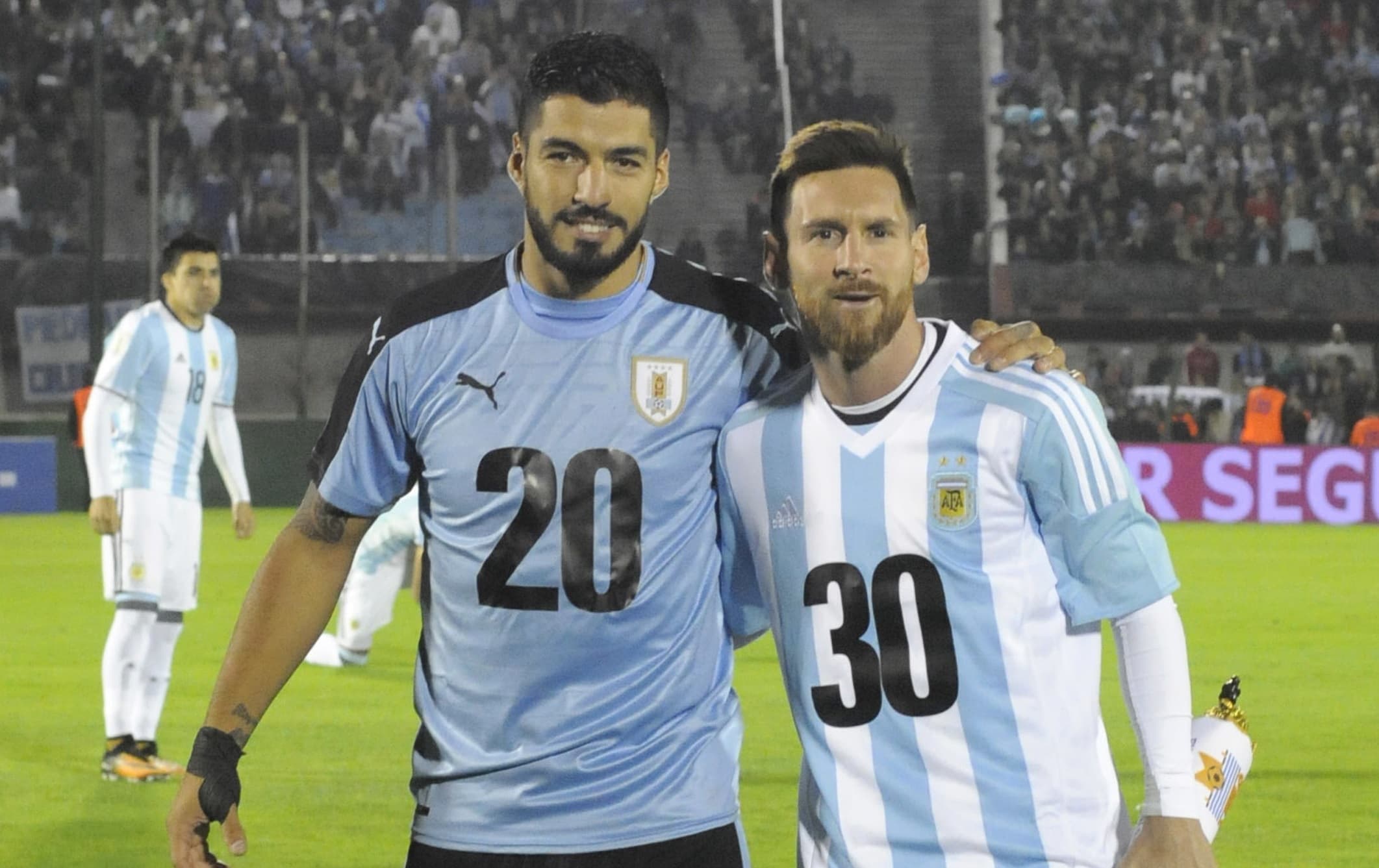 Suárez e Messi em Uruguai x Argentina de 2017
