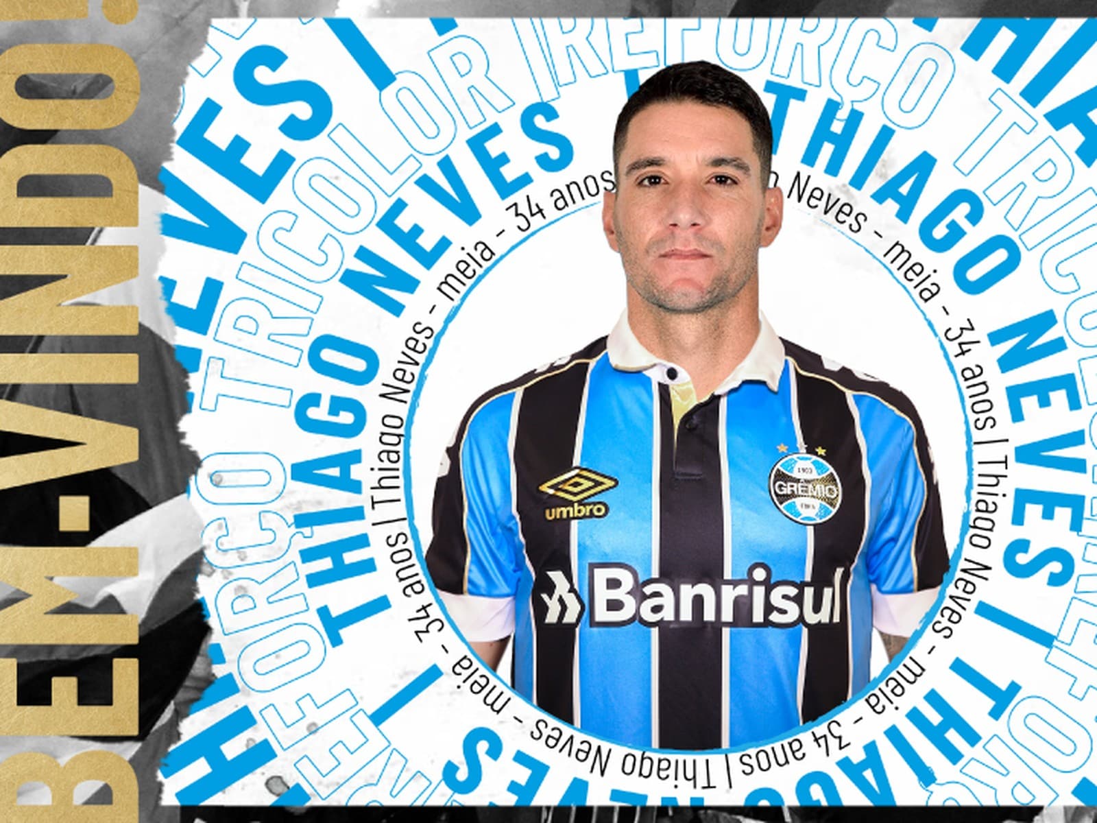 Thiago Neves foi confirmado como reforço do Grêmio