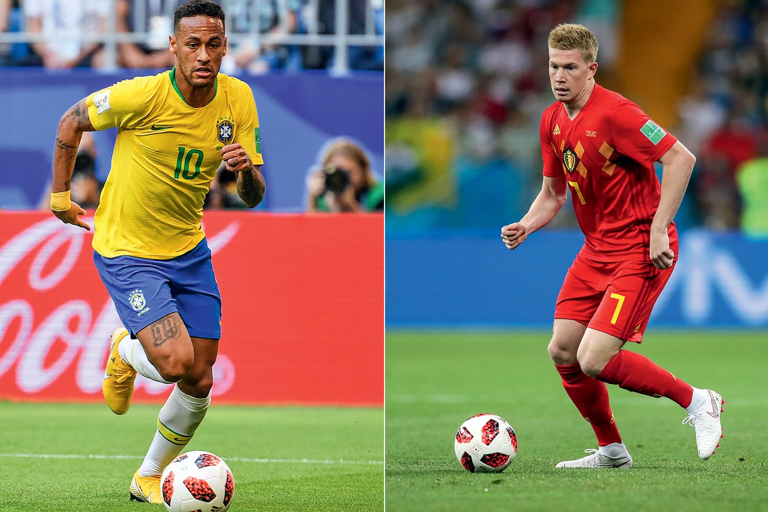 NEYMAR, BRASIL (esq) – A estrela do PSG, cujo dono é um emir do Catar, já desperta a cobiça do Real Madrid.
DE BRUYNE, BÉLGICA (dir) – O meia é fundamental para a equipe, mantida por investidores de Abu Dhabi.