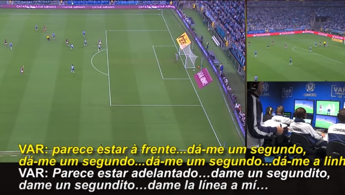 Imagens divulgadas pela Conembol do gol anulado de Gabigol