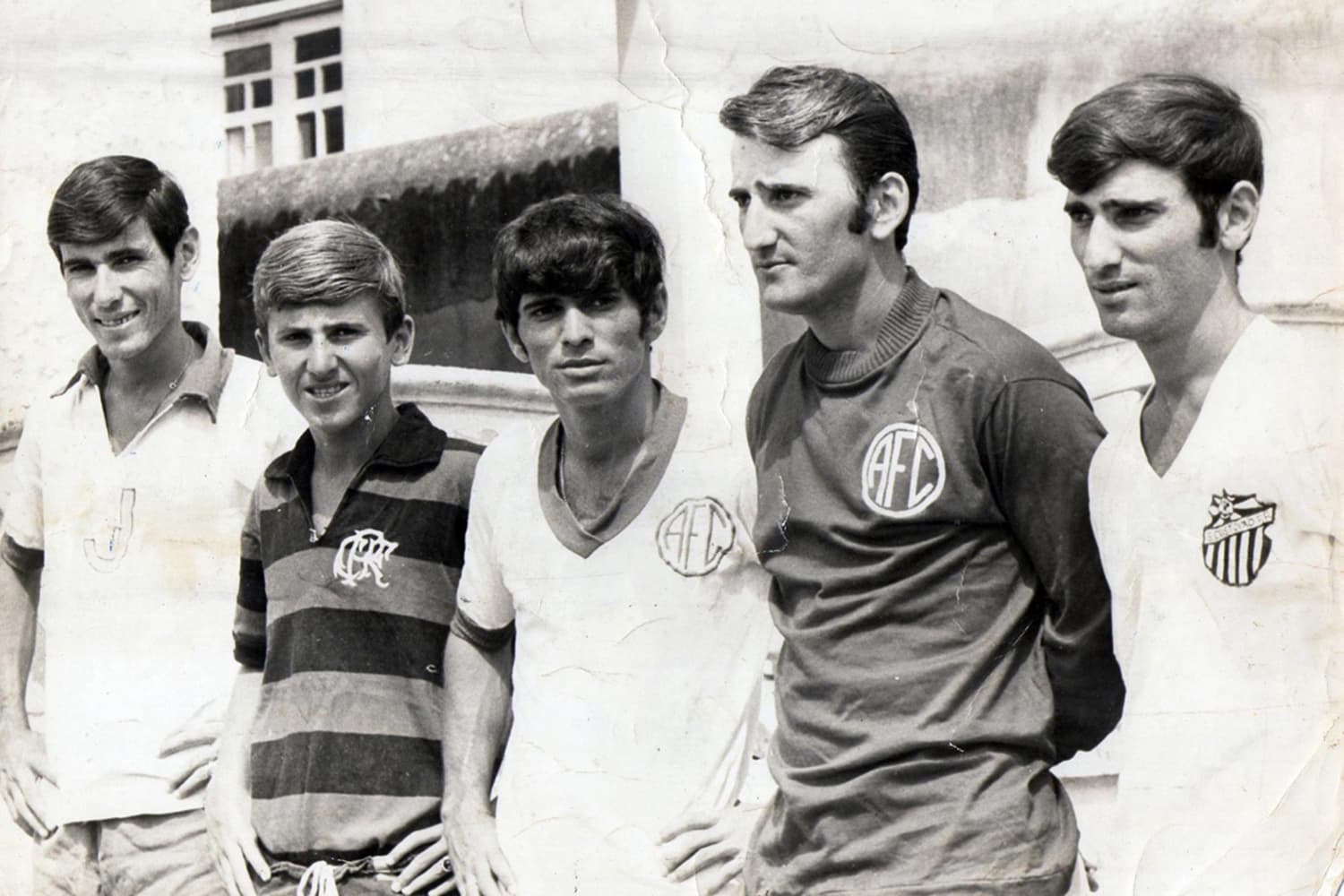 Os jogadores da familia Coimbra: Tonico, Zico, Edu, Antunes e Nando