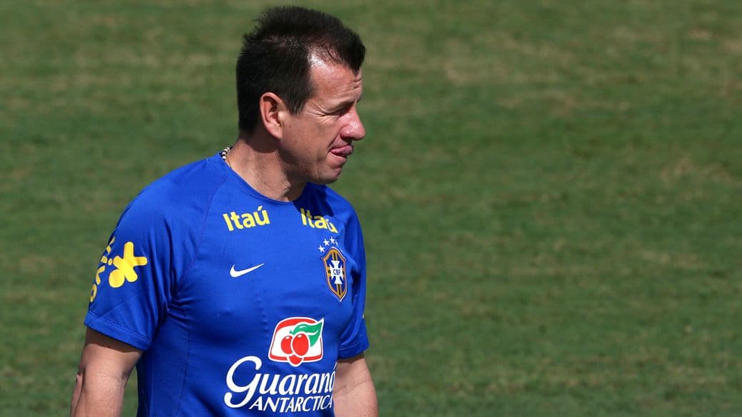 Dunga no primeiro treino do Brasil para o amistoso contra a Colômbia, em Miami