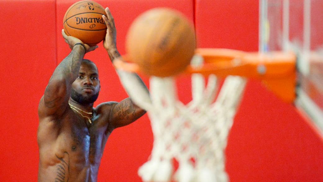 Treino do Cleveland Cavaliers no ginásio do Flamengo, no Rio