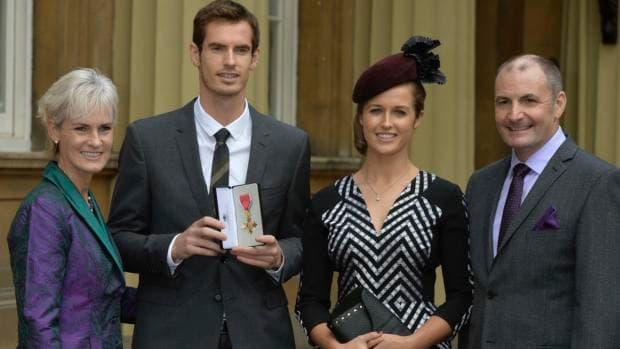 Andy Murray e sua família no Palácio de Buckingham
