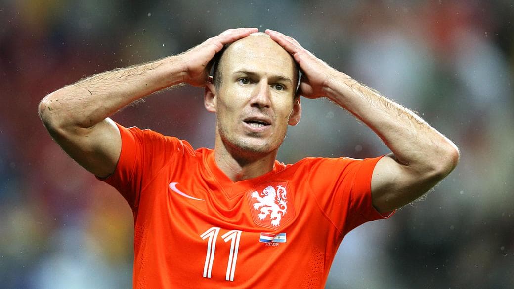 Arjen Robben, na semifinal entre Holanda e Argentina, no Itaquerão