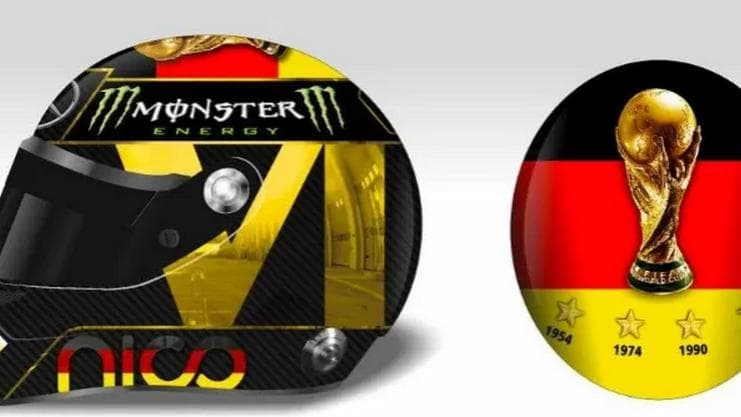 Capacete que Nico Rosberg planejava usar no GP da Alemanha