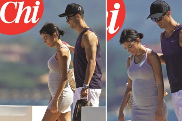 Revista italiana divulgou fotos de Georgina Rodríguez grávida, ao lado de Cristiano Ronaldo
