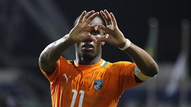Didier Drogba em partida com a Costa do Marfim