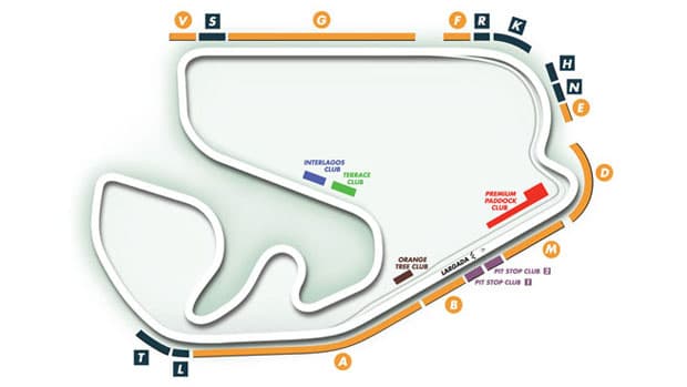Mapa do circuito de Interlagos